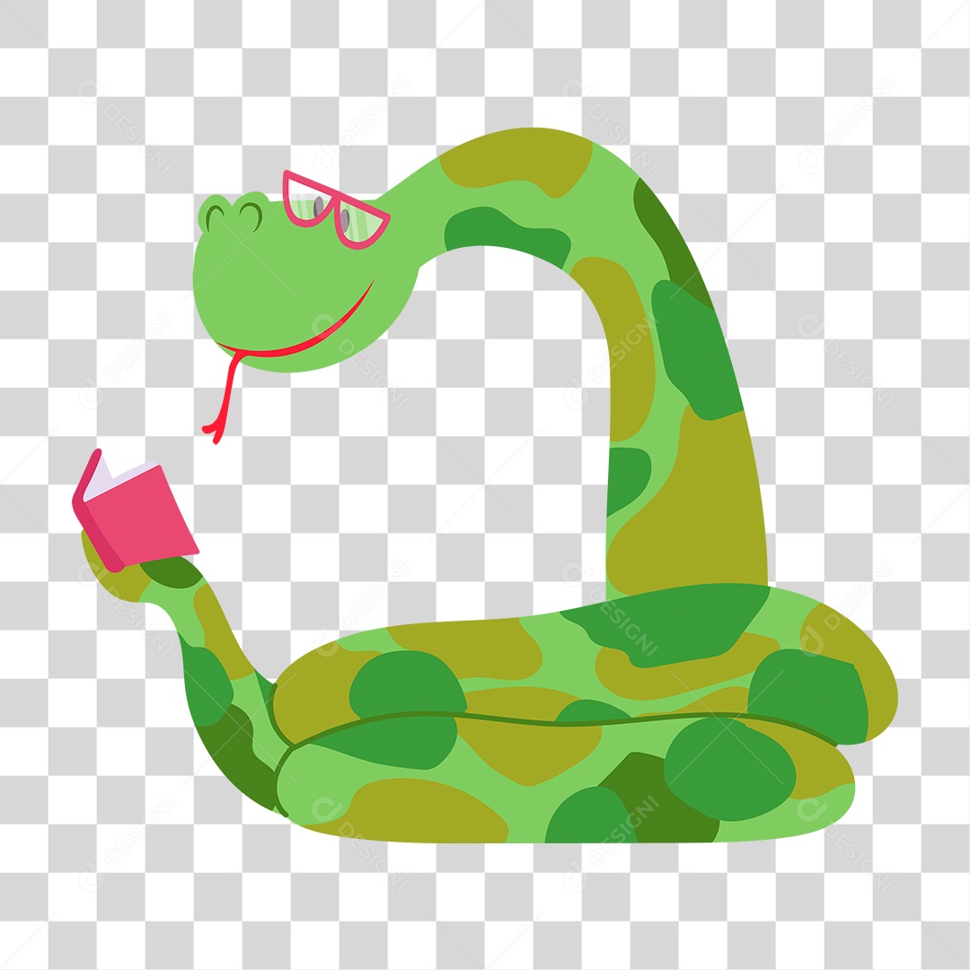 Desenho de Cobra Lendo PNG Transparente