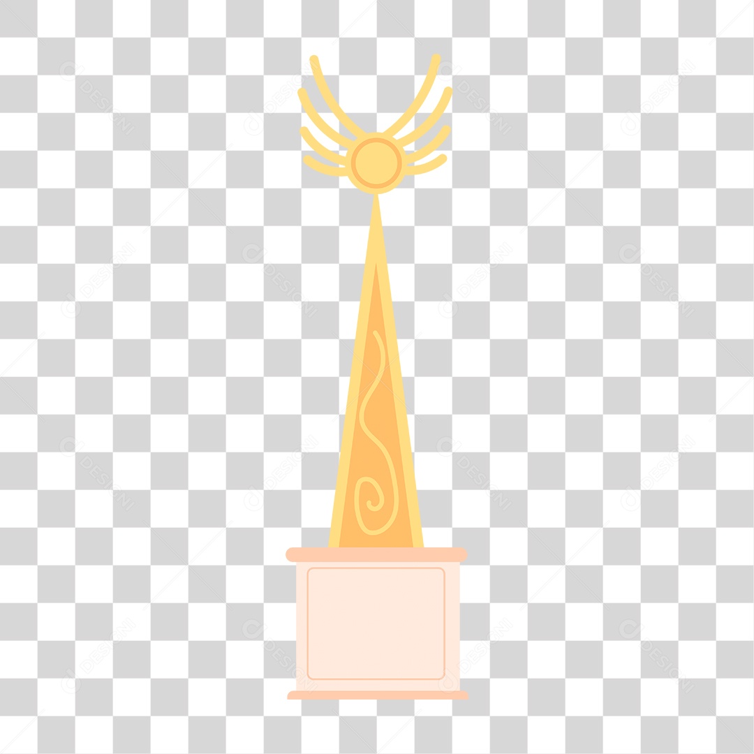Desenho de Troféu Estátua Dourada PNG Transparente
