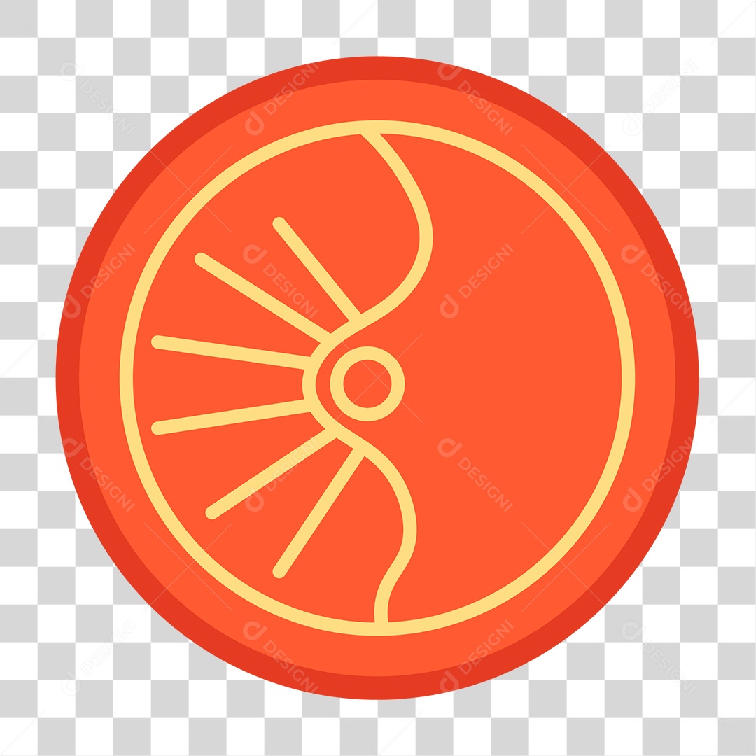 Desenho de Circulo Vermelho com Amarelo PNG Transparente