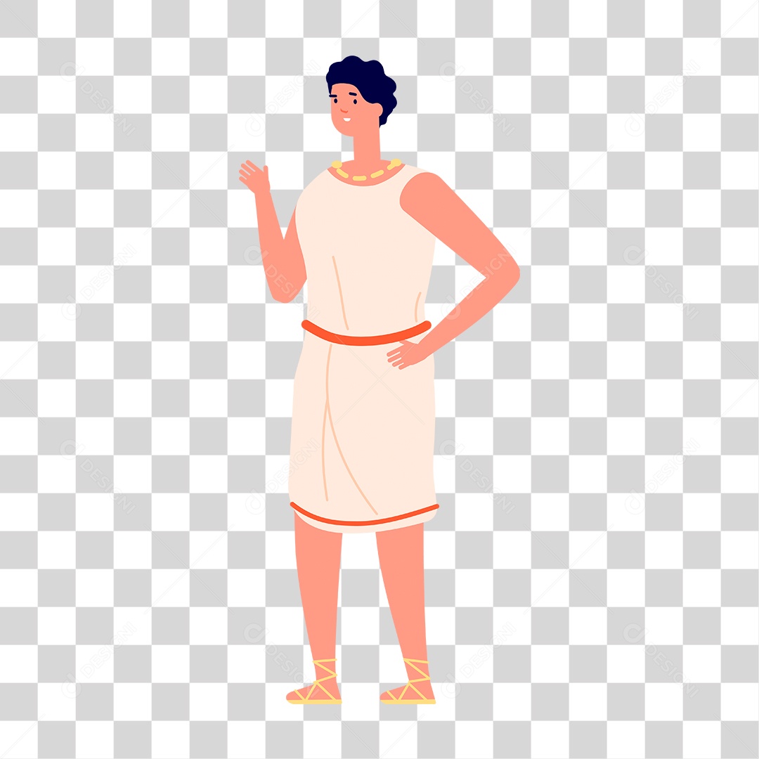 Desenho de Homem Grego Clássico PNG Transparente