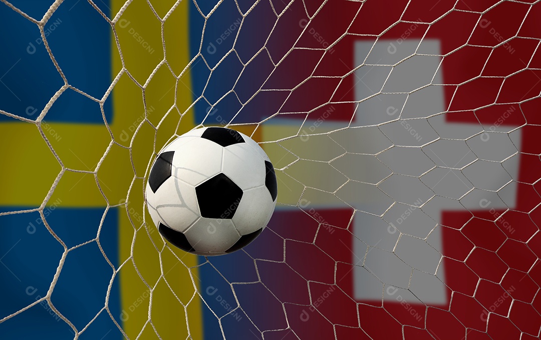 Competição da Copa de Futebol entre a Suécia e a Suíça nacional.