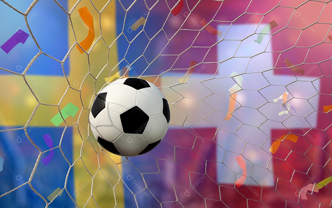 Competição da Copa de Futebol entre a Suécia e a Suíça nacional.