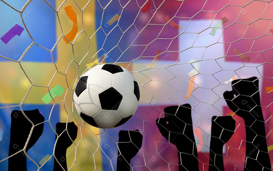 Competição da Copa de Futebol entre a Suécia e a Suíça nacional.