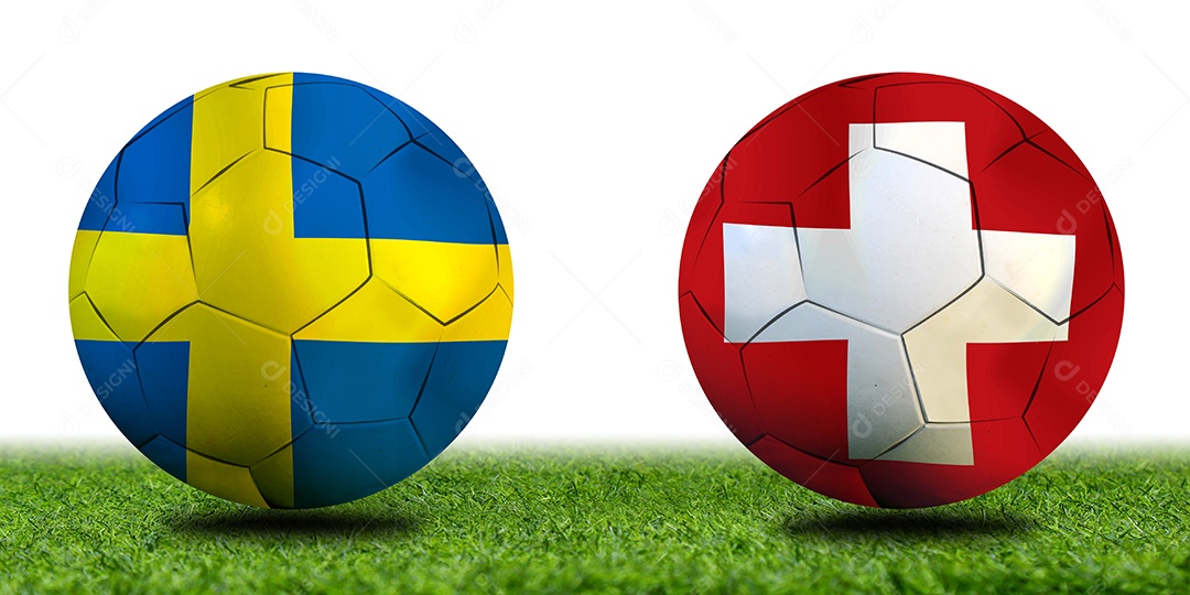 Competição da Copa de Futebol entre a Suécia e a Suíça nacional.