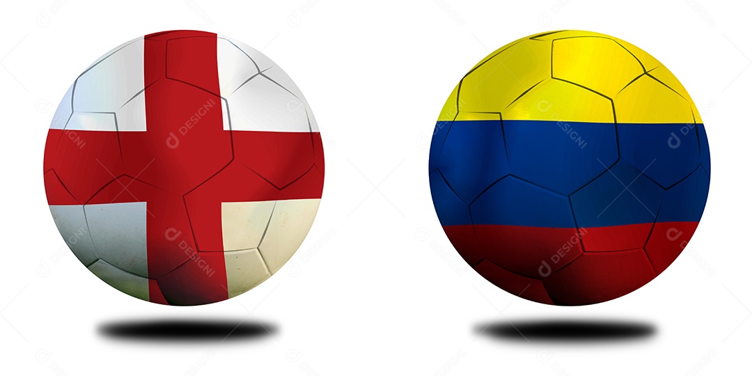 Competição da Copa de Futebol entre a Inglaterra nacional e a Colômbia saudita nacional.