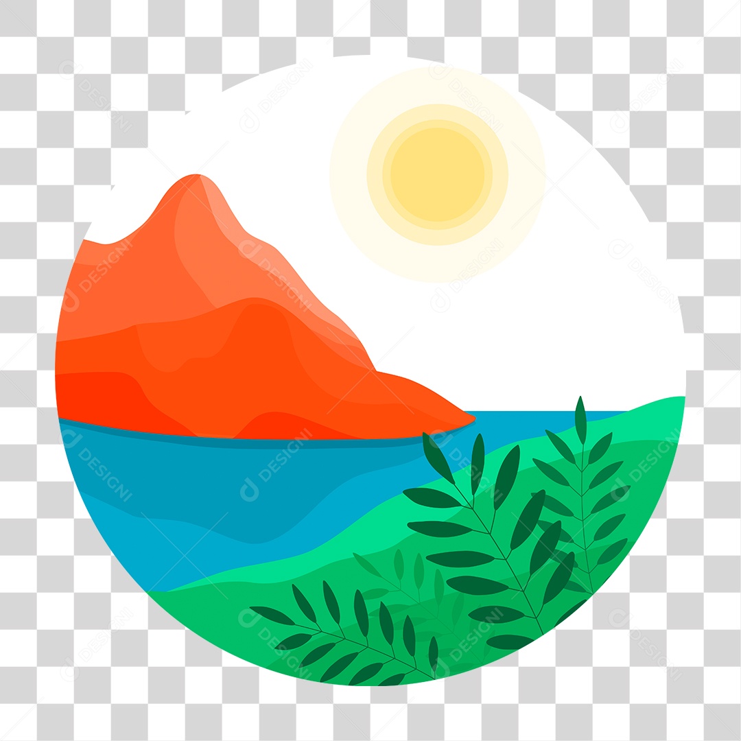 Desenho de Paisagem da Natureza PNG Transparente