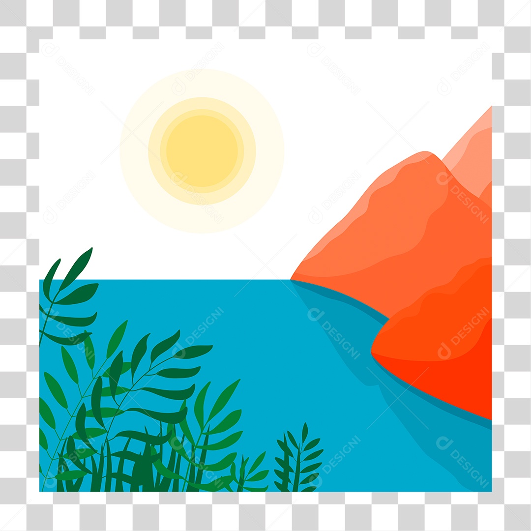 Desenho de Paisagem da Natureza PNG Transparente