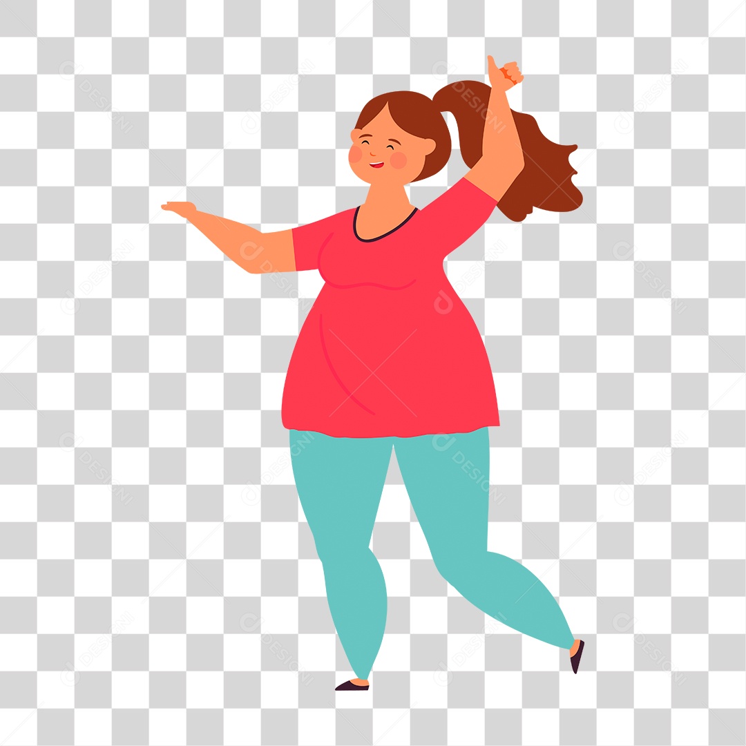 Desenho De Mulher Acima do Peso PNG Transparente