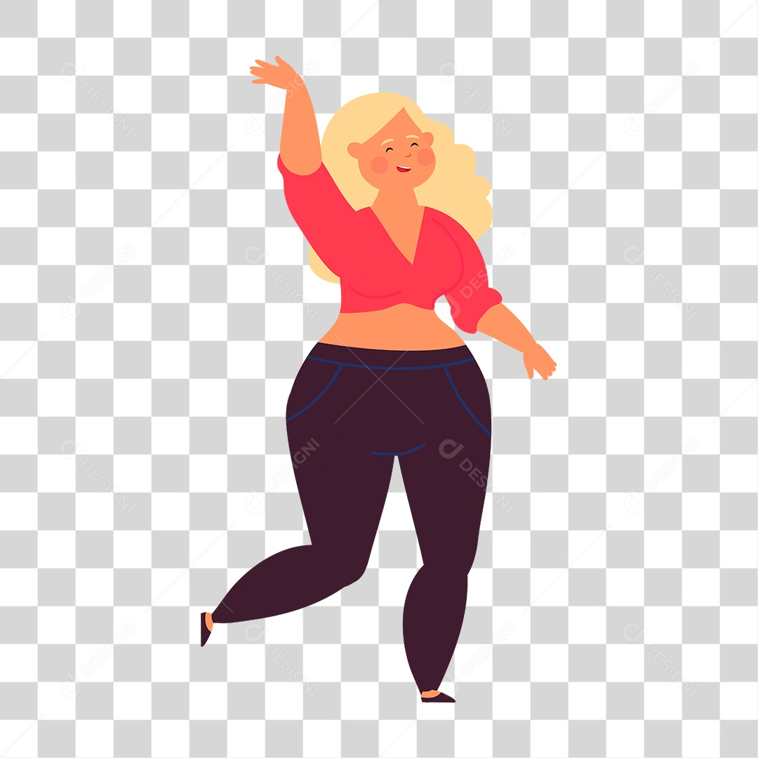 Desenho De Mulher Acima do Peso PNG Transparente