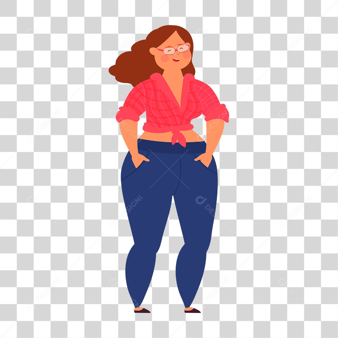 Desenho De Mulher Acima do Peso PNG Transparente