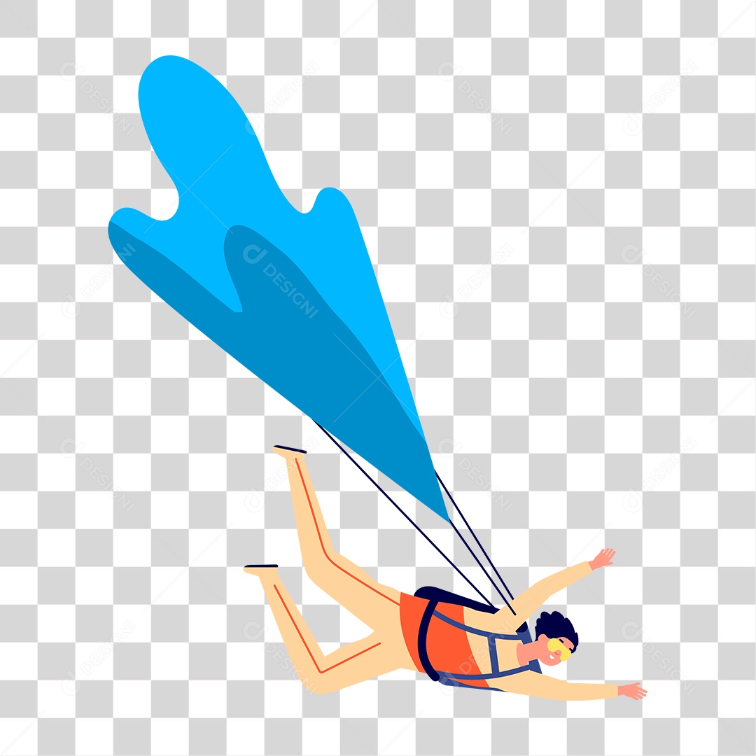 Desenho de Homem Paraquedas PNG Transparente