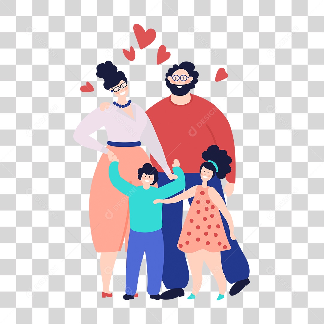 Desenho de Uma Família PNG Transparente