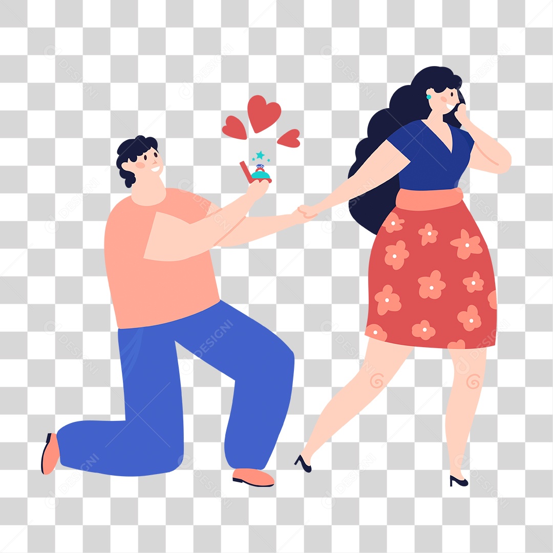 Desenho Ilustrando Pedido Namoro PNG Transparente