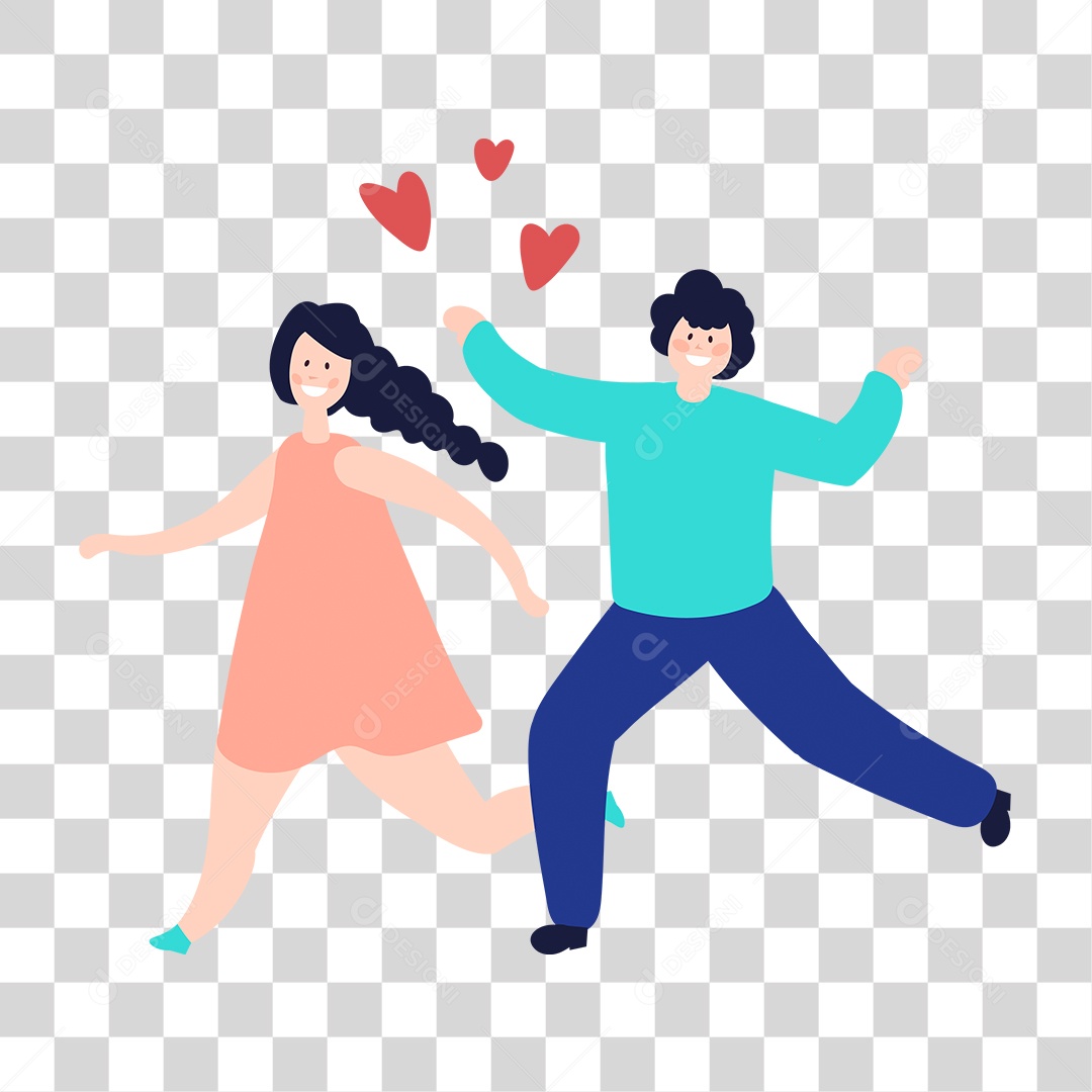 Desenho de Casal Feliz PNG Transparente