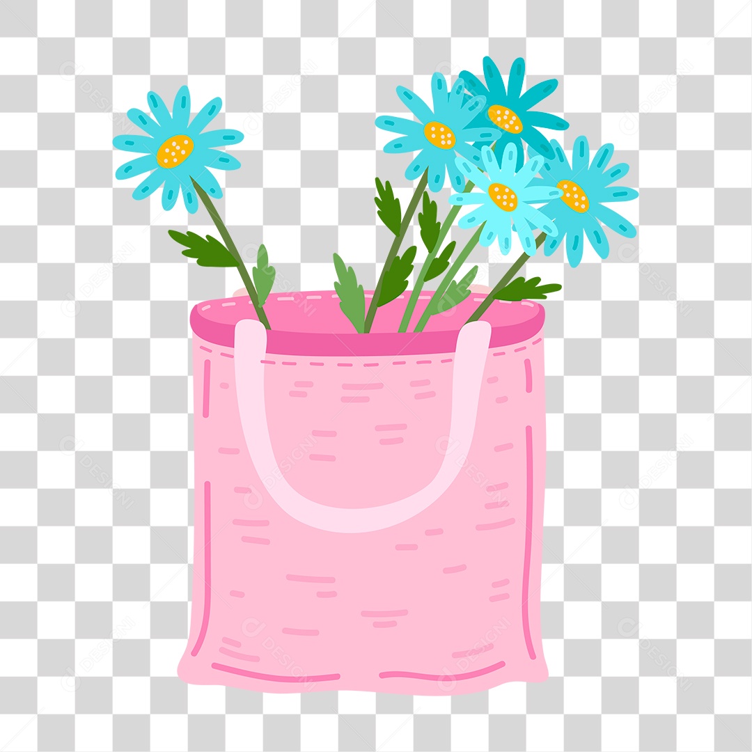 Desenho de Bolsa com Flor PNG Transparente
