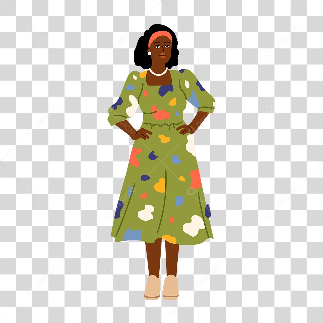 Desenho de Mulher Negra PNG Transparente