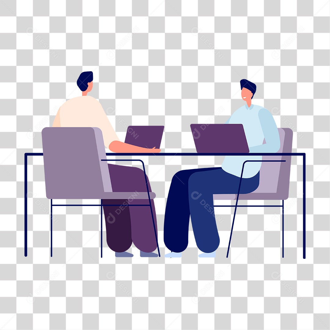 Desenho de Pessoas em Reunião PNG Transparente