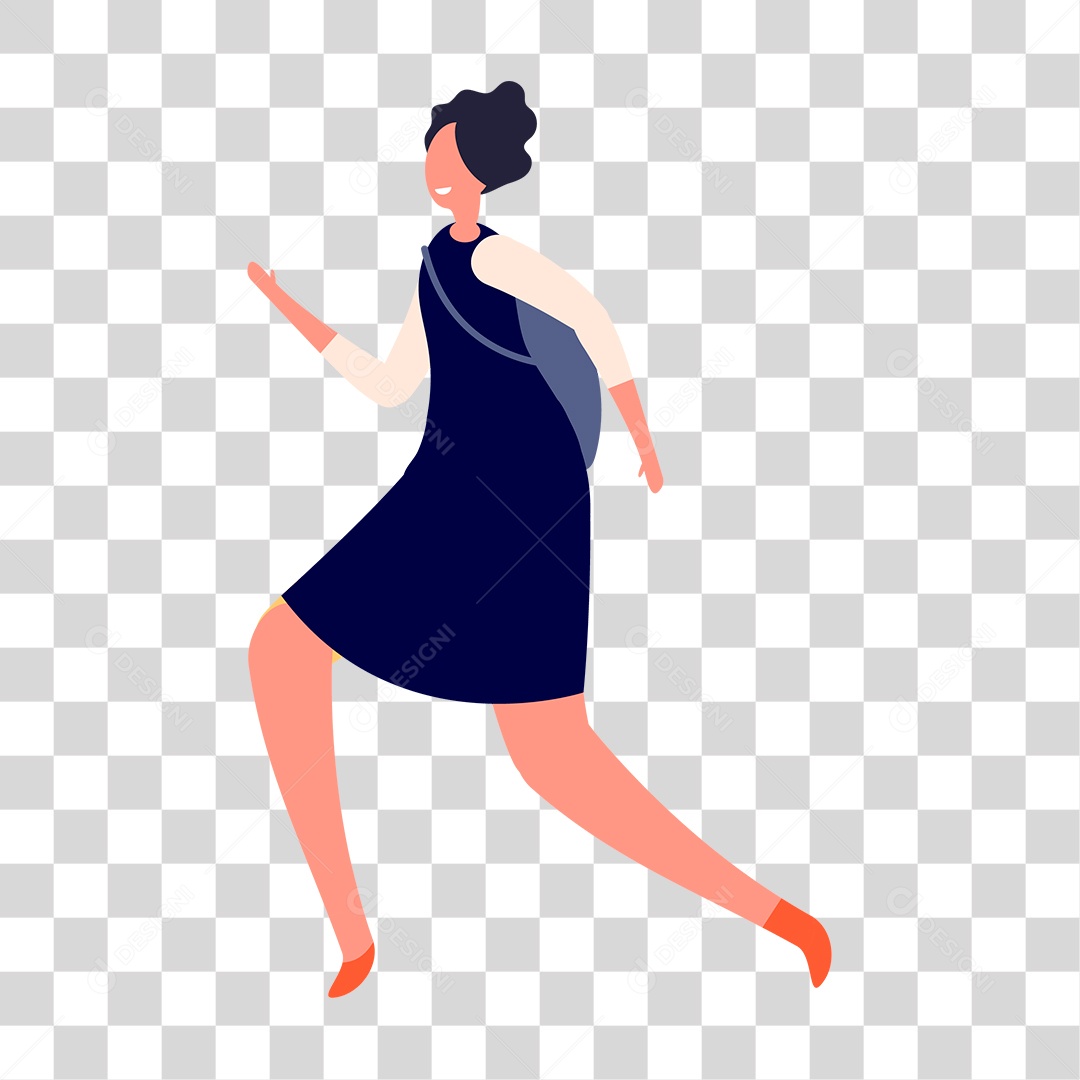 Desenho de Mulher Correndo PNG Transparente