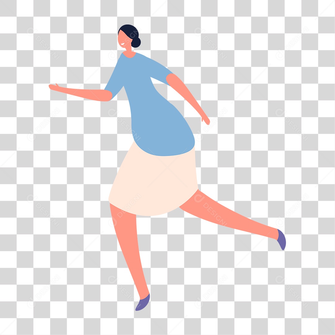 Desenho de Mulher Correndo PNG Transparente