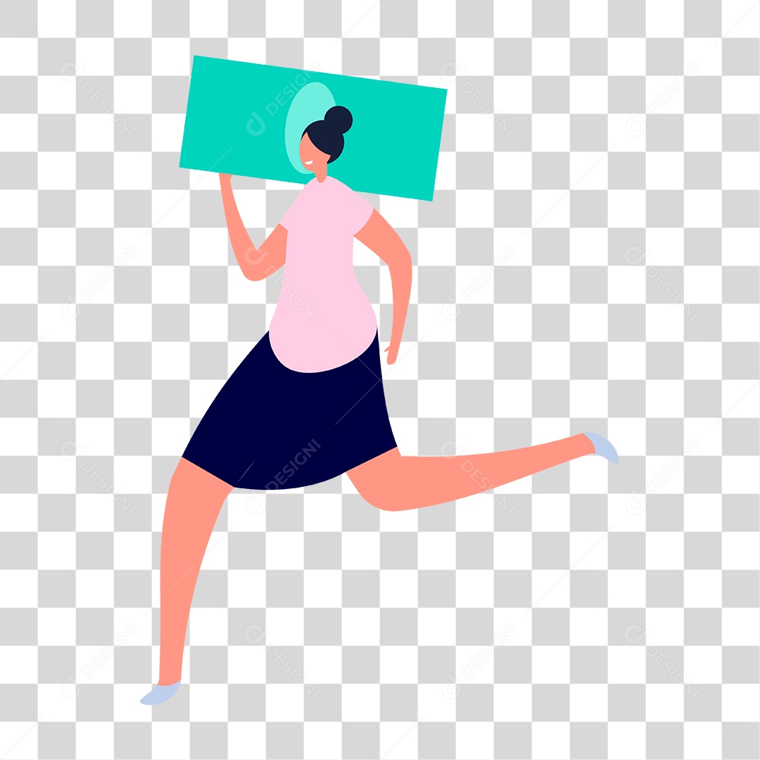 Desenho de Mulher Correndo PNG Transparente