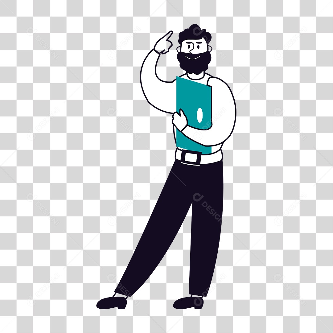 Desenho de Homem com Pasta PNG Transparente