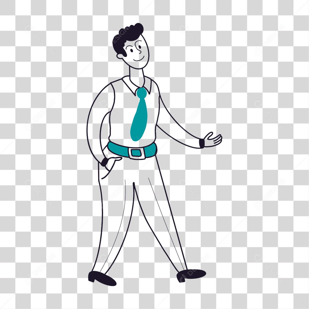 Desenho de Homem no Trabalho PNG Transparente