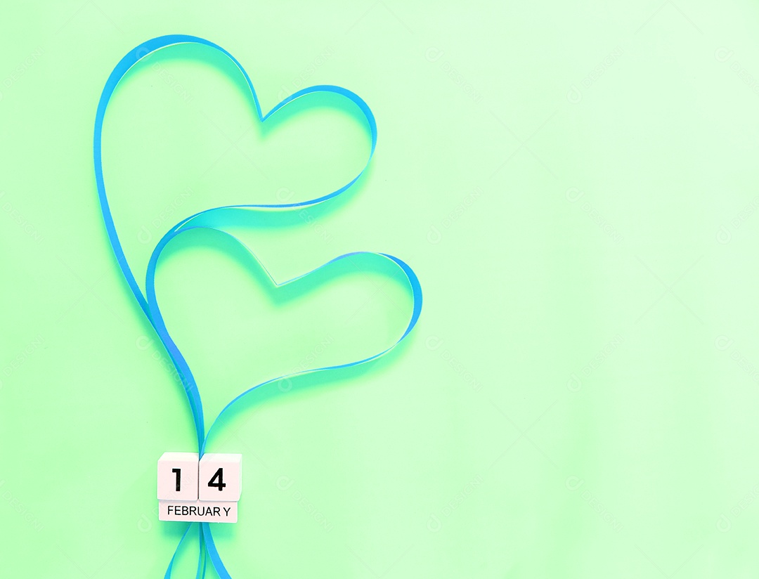 Coração de fita para o conceito de dia dos namorados