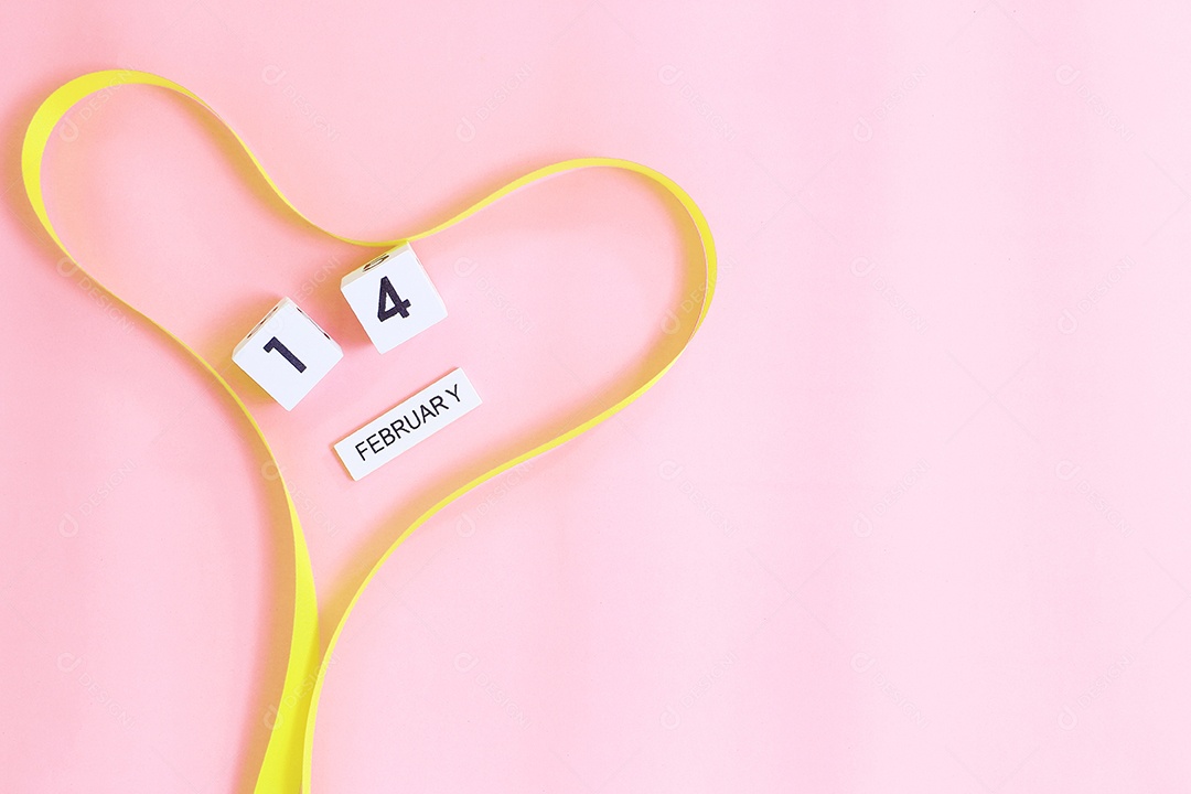 Coração de fita para o conceito de dia dos namorados