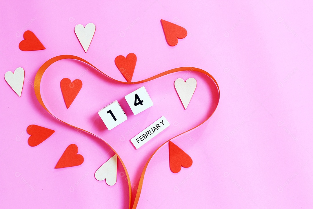 Coração de fita para o conceito de dia dos namorados