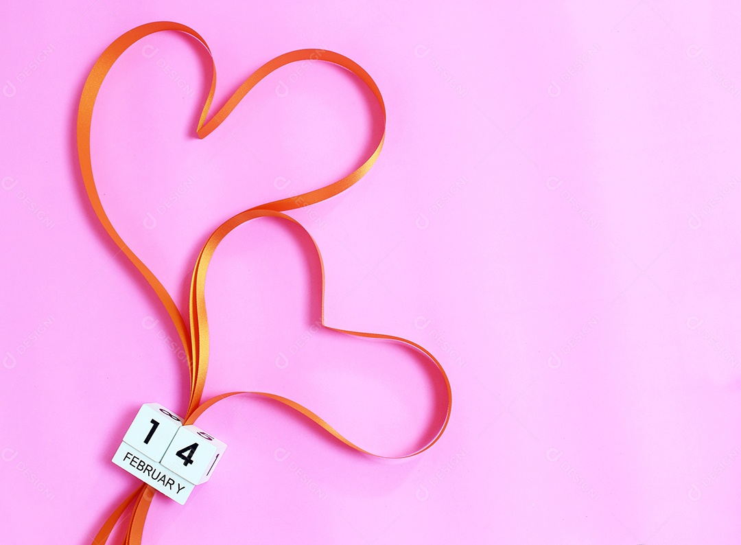 Coração de fita para o conceito de dia dos namorados