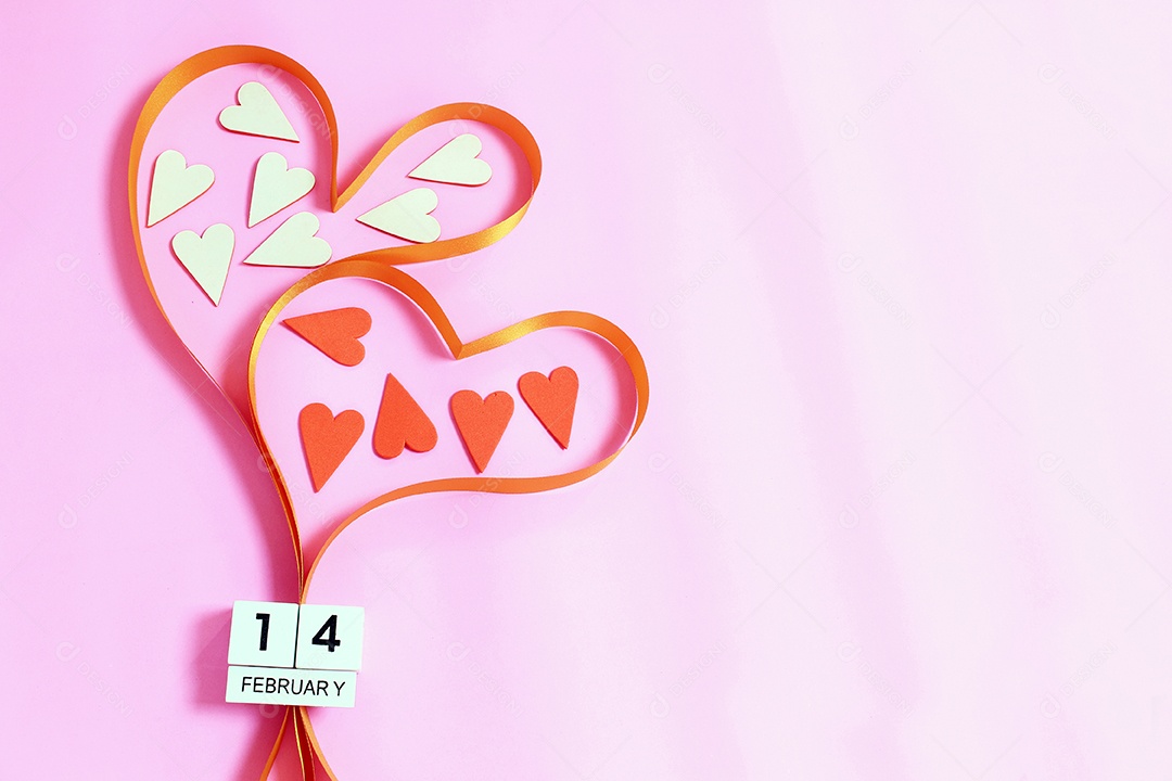 Coração de fita para o conceito de dia dos namorados