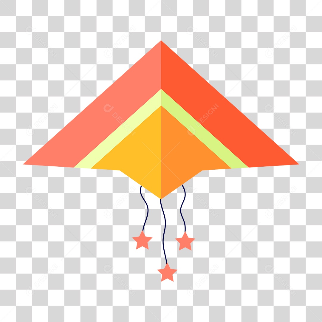 Desenho de Pipa Colorida PNG Transparente