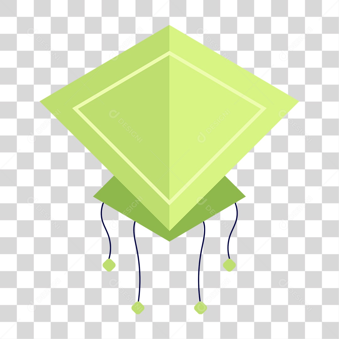 Desenho de Pipa Verde PNG Transparente