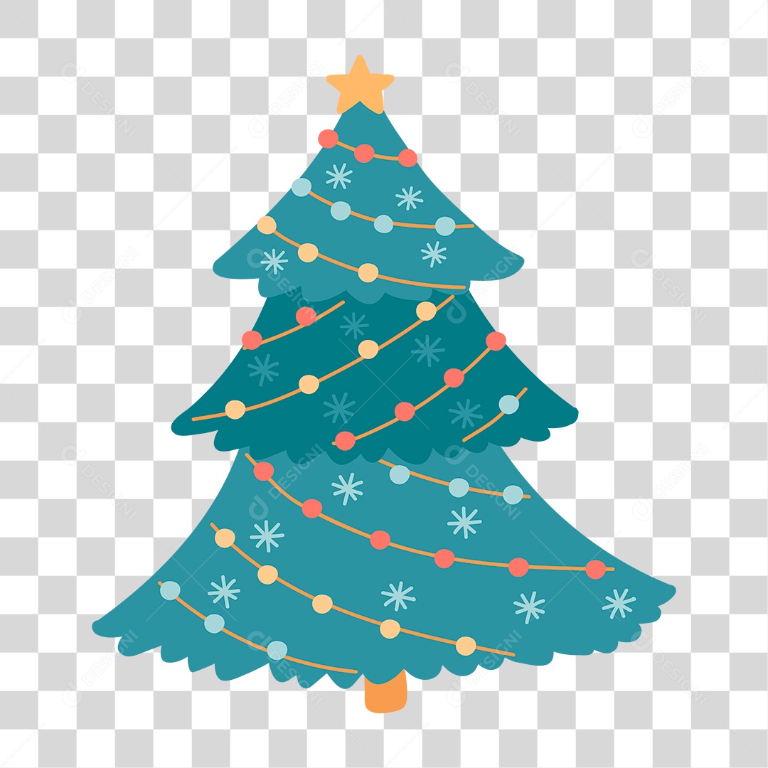 Desenho de Árvore de Natal Decorada PNG Transparente
