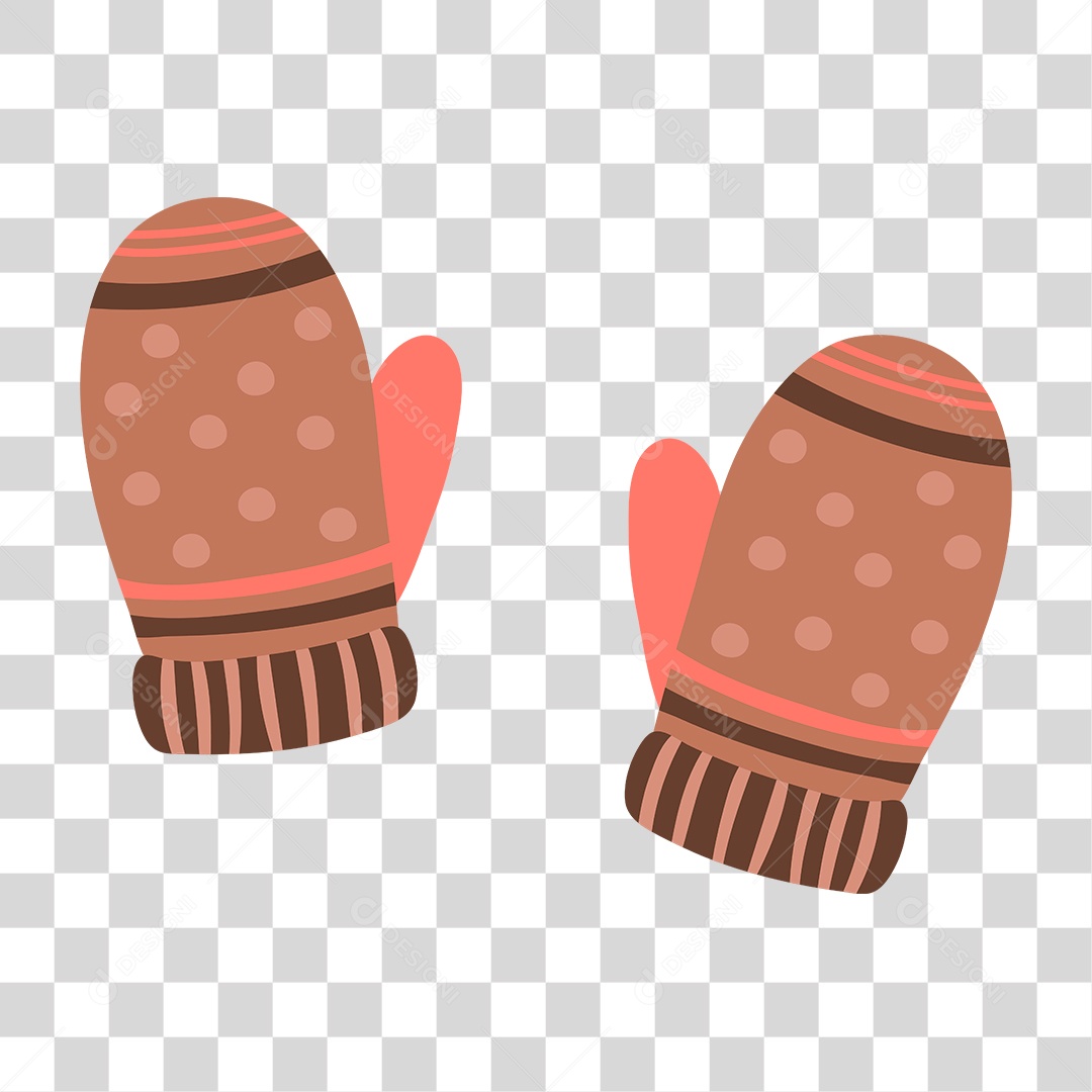 Par de Luvas de Lã PNG Transparente