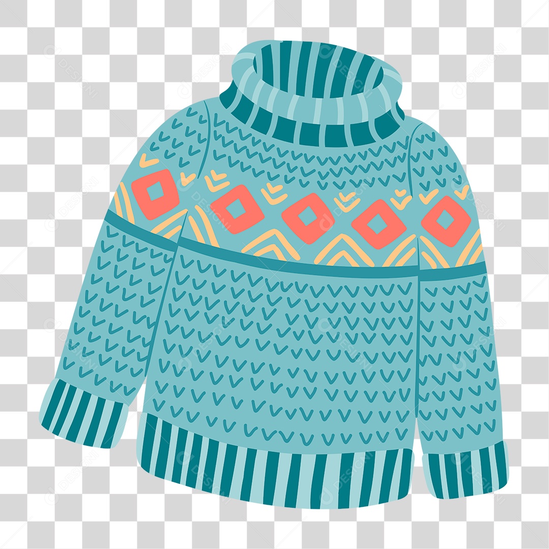 Desenho de Blusão Azul PNG Transparente