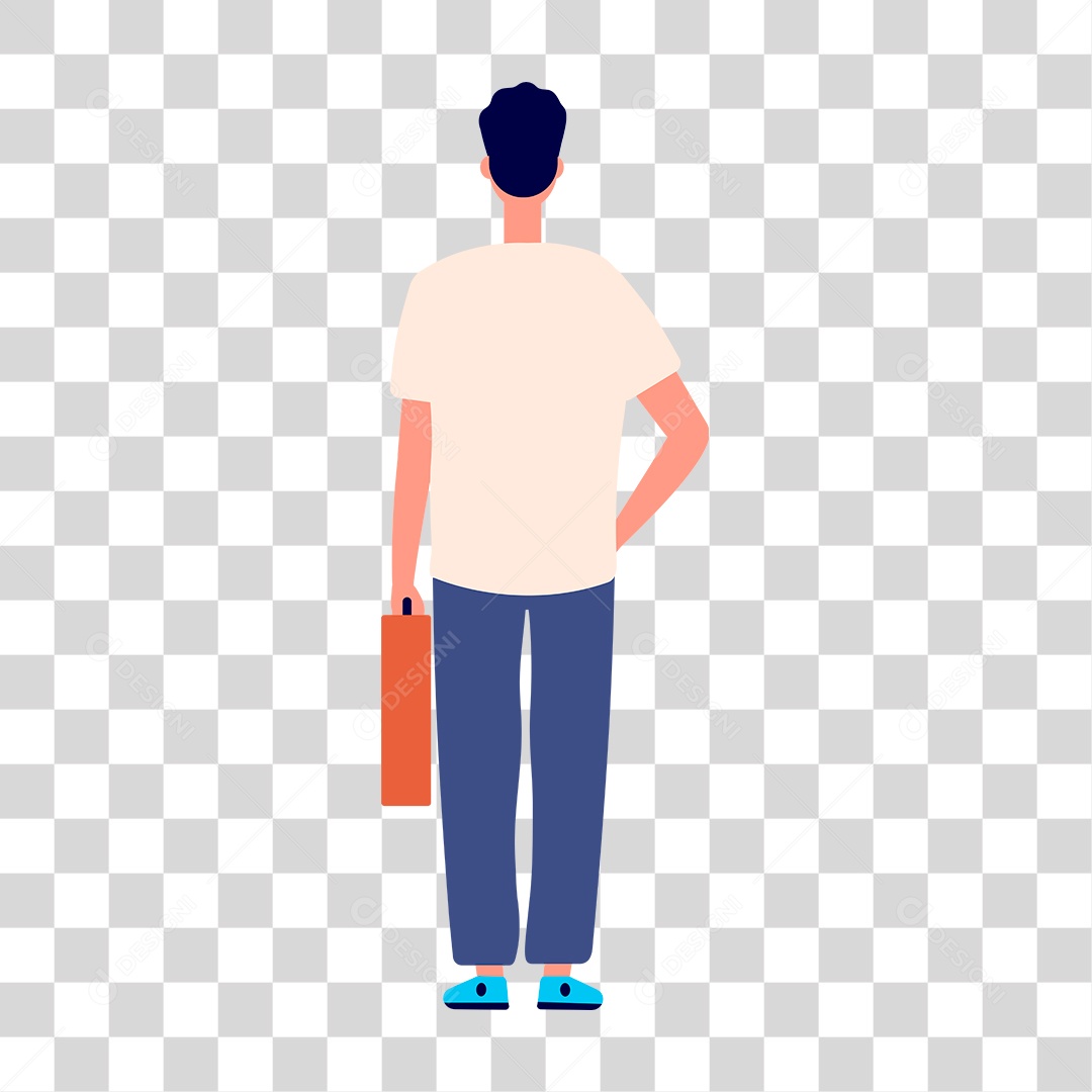 Desenho de Homem com Pasta PNG Transparente