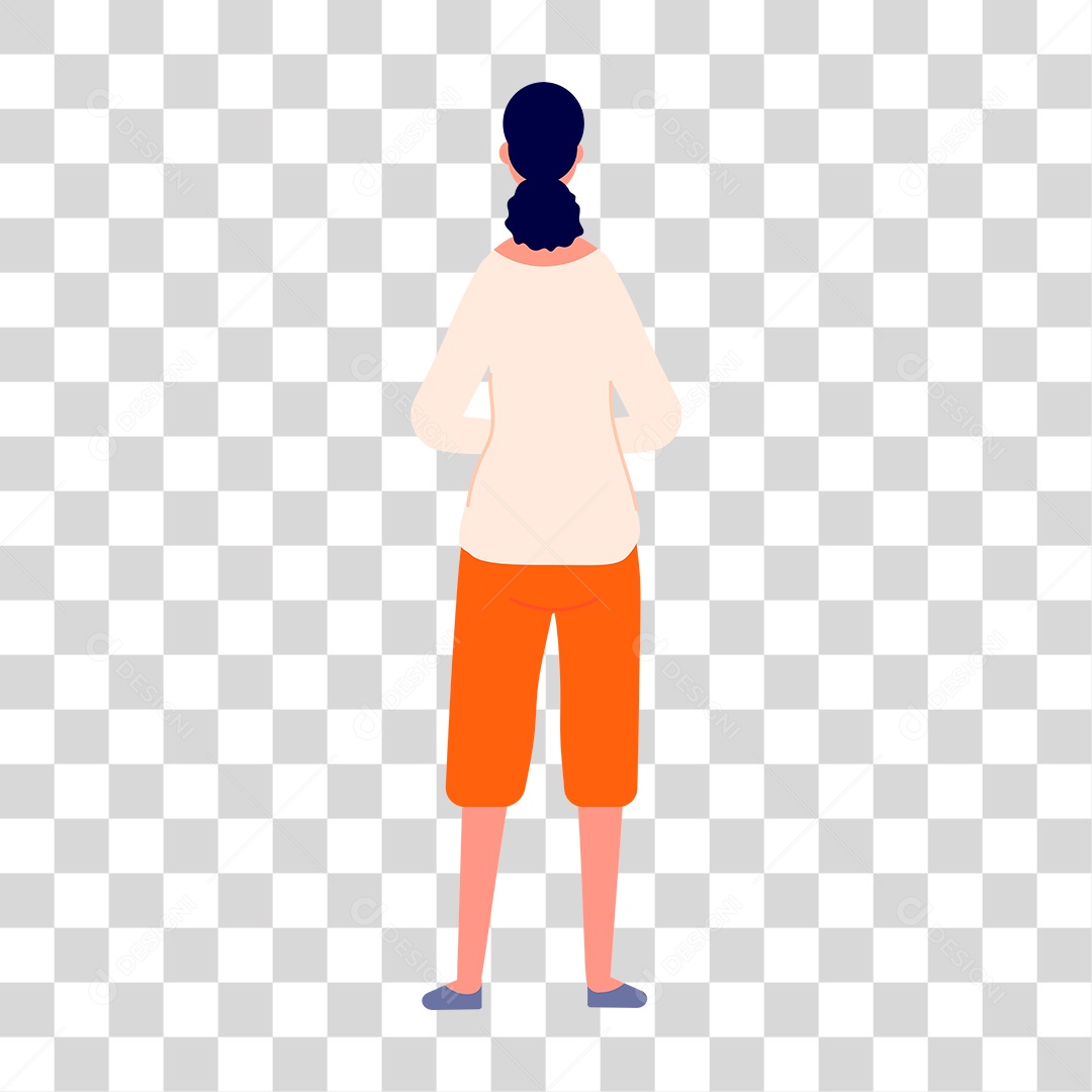 Desenho de Mulher em Pé PNG Transparente