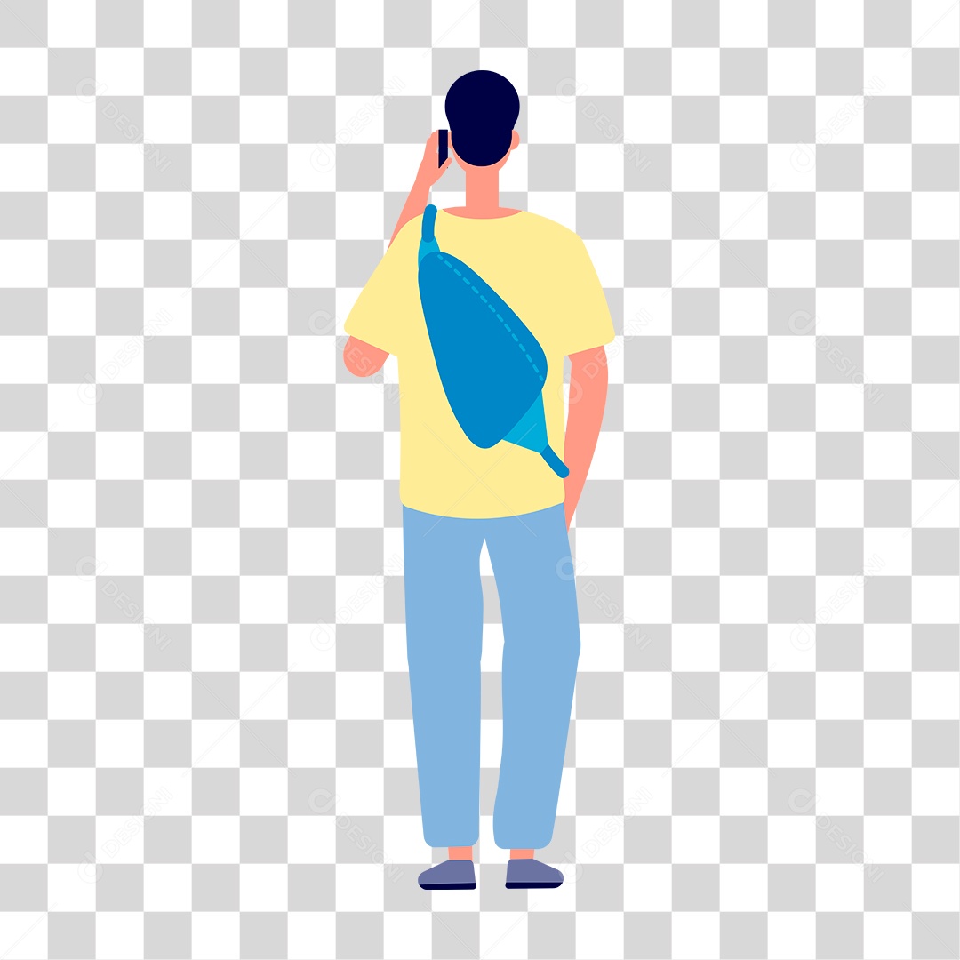 Desenho de Homem com Mochila PNG Transparente