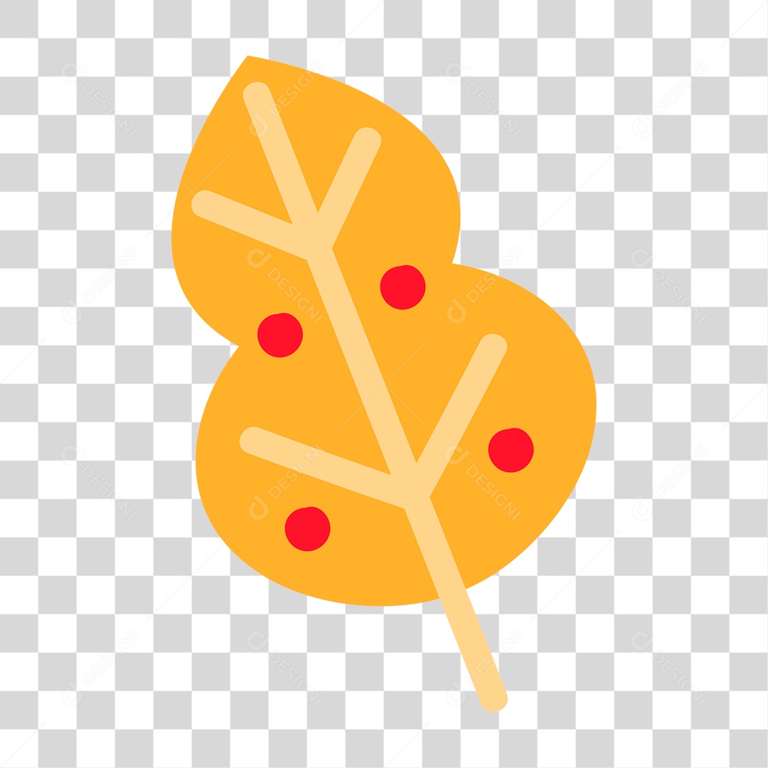Desenho de Folha Amarela PNG Transparente