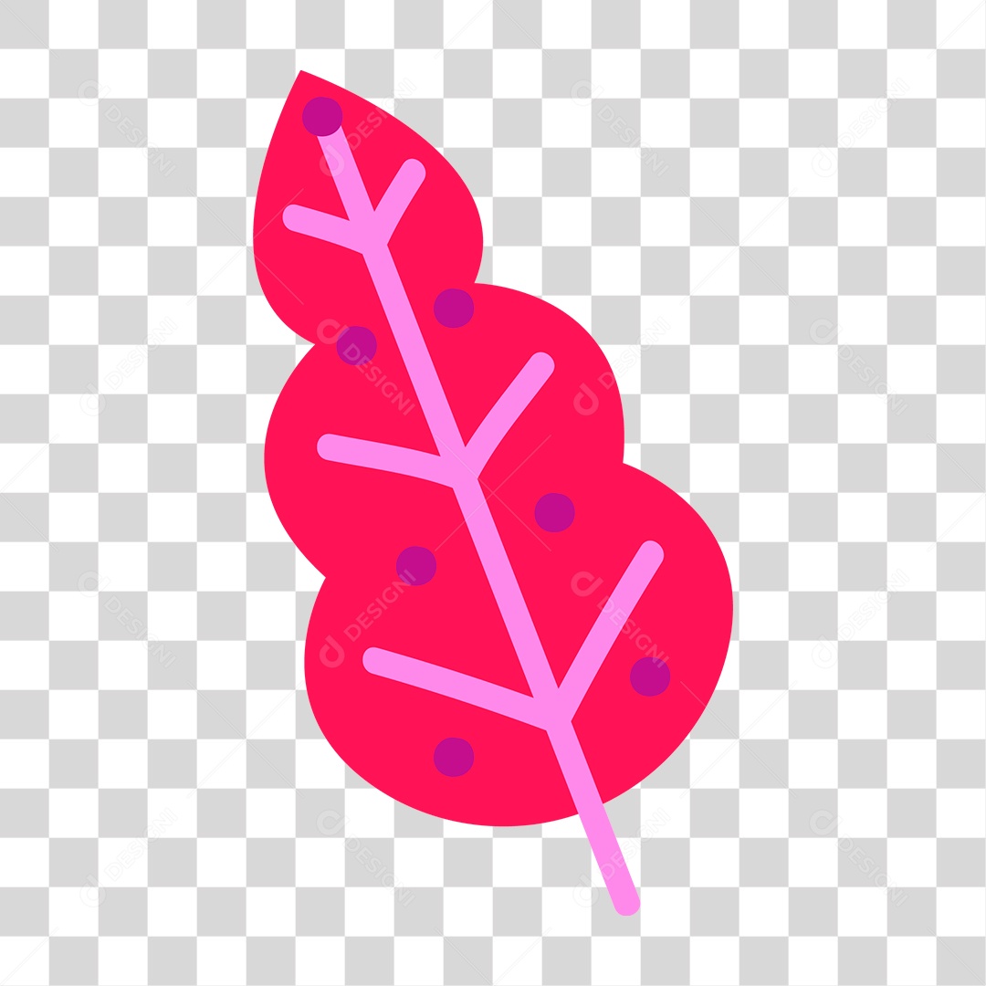 Desenho de Folha Vermelha Rosa PNG Transparente