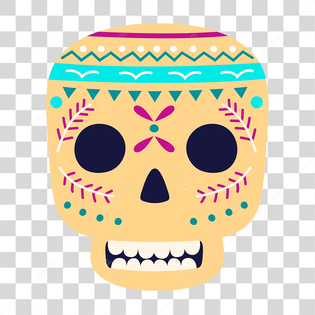 Desenho de Caveira Máscara PNG Transparente