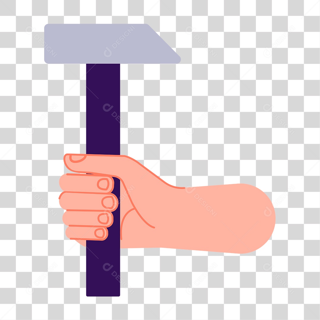 Desenho de Martelo na Mão PNG Transparente