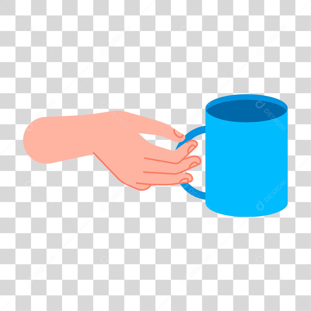 Desenho de Copo na Mão PNG Transparente