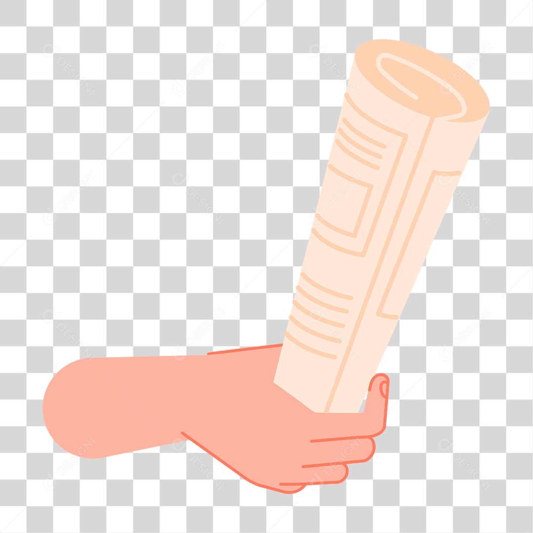 Desenho de Mão com Jornal PNG Transparente