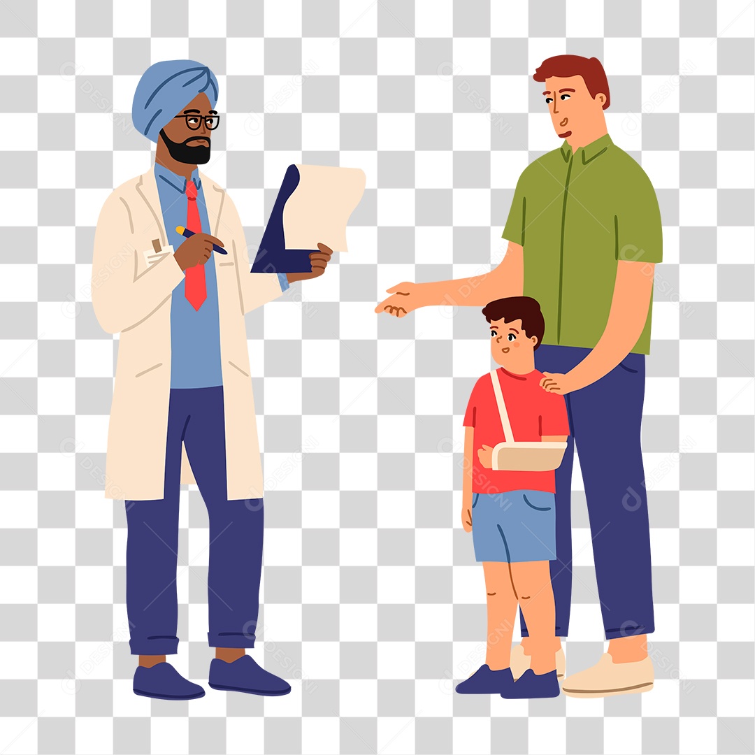 Desenho de Medico e Paciente PNG Transparente