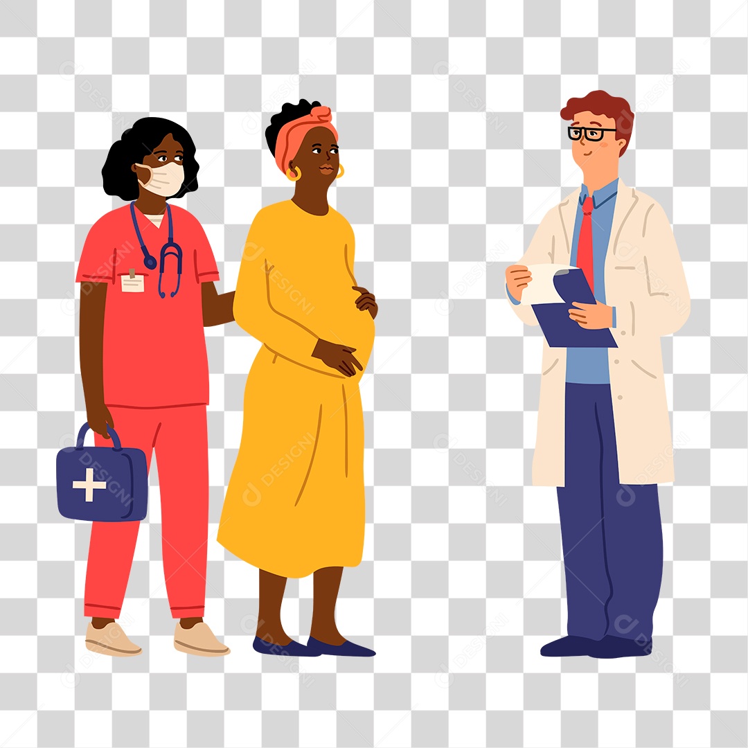 Desenho de Medico e Paciente PNG Transparente