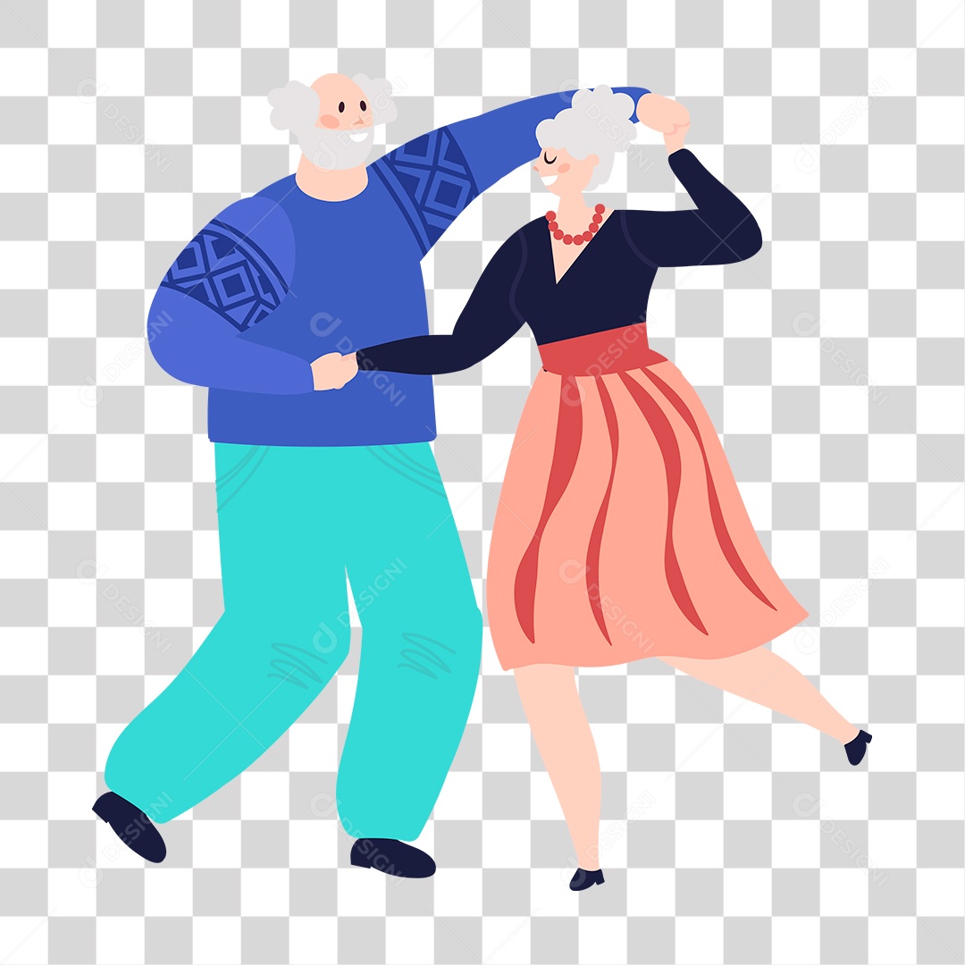 Desenho de Casal Idoso PNG Transparente