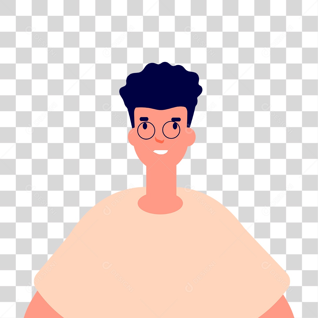 Desenho de Homem Com Óculos PNG Transparente