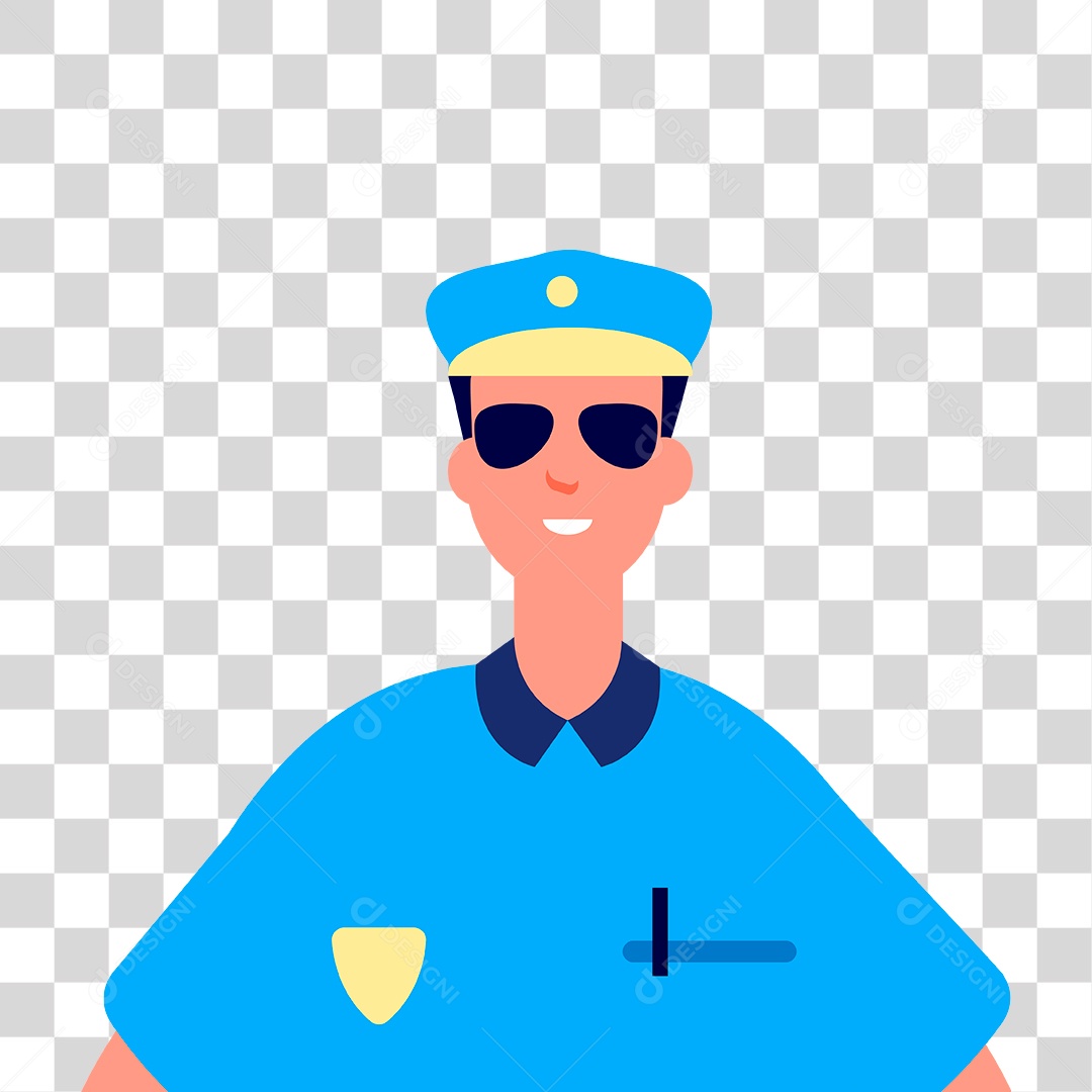 Desenho de Guarda com Óculos PNG Transparente